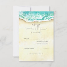 RSVP de Casamento de Praia Tropical Sandy