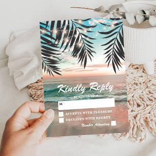 RSVP de Casamento de Praia Tropical   String de lu
