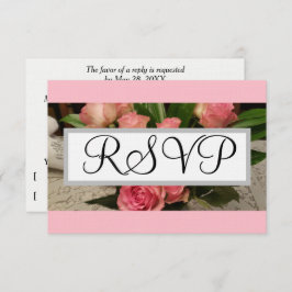 RSVP de Casamento de Prata de Roses Rosa