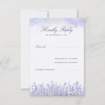 RSVP de Casamento de Púrpura Floral do Campo do La