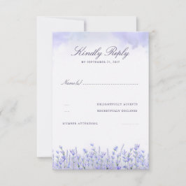 RSVP de Casamento de Púrpura Floral do Campo do La