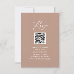 RSVP de Casamento de QR Simples de Script Elegante