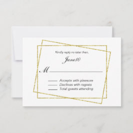 RSVP de Casamento de Quadro Dourado