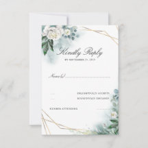 RSVP de Casamento de Quadros Dourados Elegante das