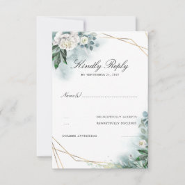 RSVP de Casamento de Quadros Dourados Elegante das