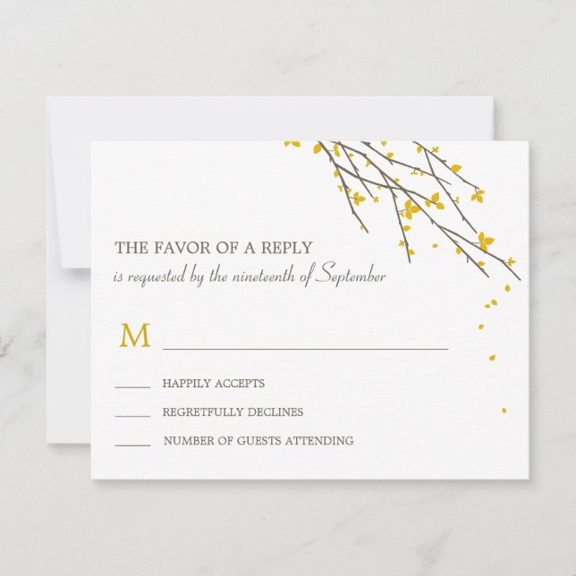 RSVP de Casamento de Ramificações Blooming - Mosta (Frente)