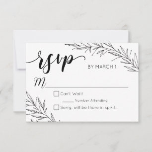 RSVP de Casamento de Ramificações Desenhadas à