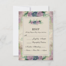 RSVP de Casamento de Rosa de Aquarela Floral