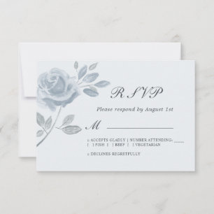 RSVP de Casamento de Rosa de Cor da Água Mínima Az