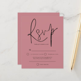 RSVP de Casamento de Rosa Dusty do Script de Orçam