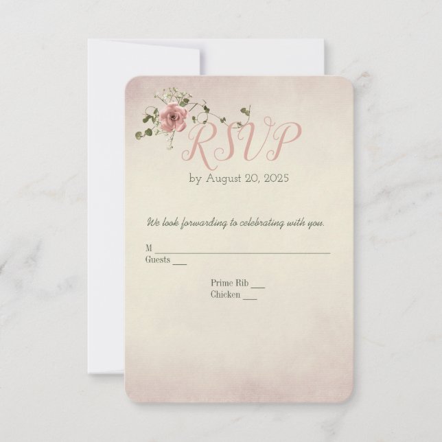 RSVP de casamento de rosa e Ivy (Frente)
