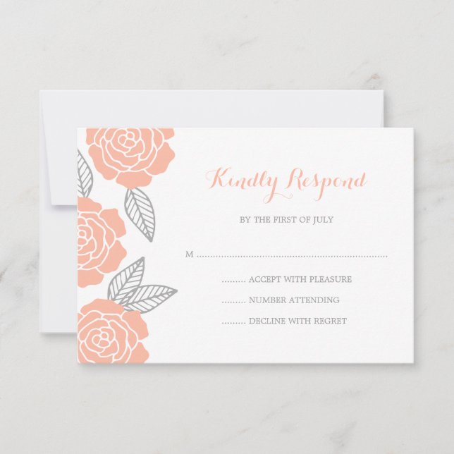 RSVP de Casamento de Rosa e Pêssego Moderno (Frente)