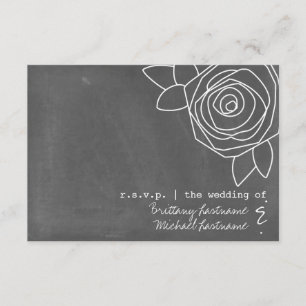RSVP de Casamento de Rosa inspirado no Chalkboard