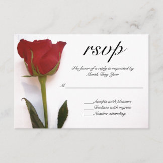 RSVP de casamento de rosa vermelha
