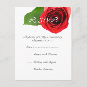 RSVP de Casamento de Rosa vermelha Clássica