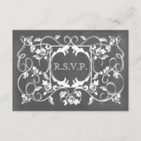 RSVP de Casamento de Rosas inspirados no Chalkboar