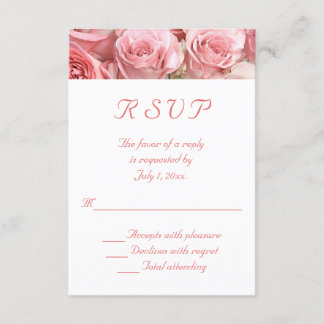 RSVP de Casamento de Roses Rosa