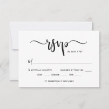 RSVP de Casamento de Script de Caligrafia Chic Min