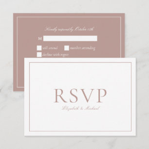 RSVP de Casamento de Script de Caligrafia de Rosa