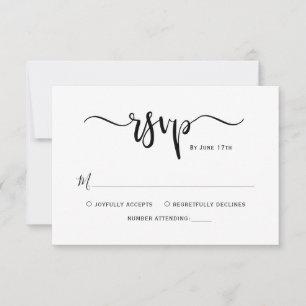 RSVP de Casamento de Script de Caligrafia Elegante