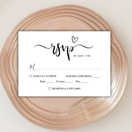 RSVP de Casamento de Script de Caligrafia Moderno 