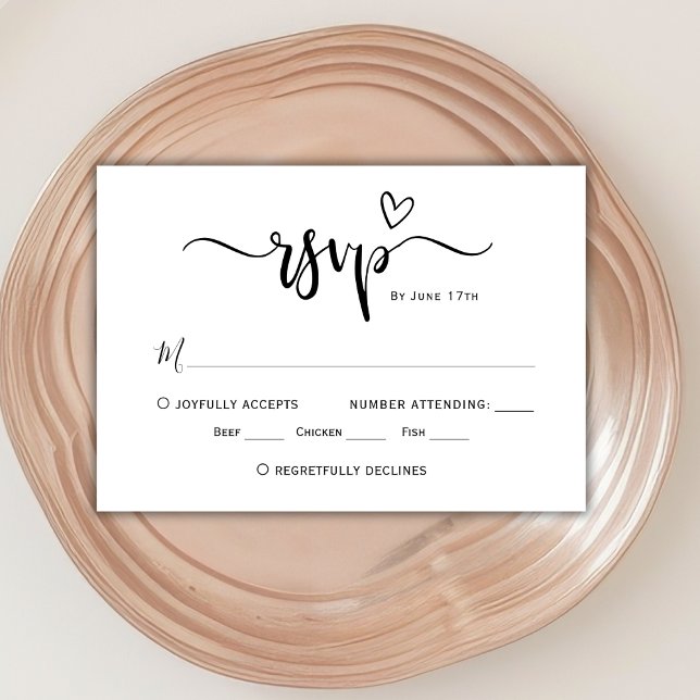 RSVP de Casamento de Script de Caligrafia Moderno  (Criador carregado)