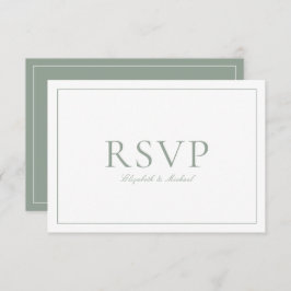 RSVP de Casamento de Script de Caligrafia Verde da