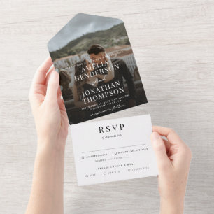 RSVP de Casamento de Script de Foto Clássica Român