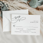 Rsvp de Casamento de Script Elegante com Cartão de<br><div class="desc">Projetado para coordenar com nossa coleção de casamento do Romântico Script,  esta placa RSVP de Opções de Refeições personalizável,  apresenta um texto de script de caligrafia abrangente,  emparelhado com uma fonte de serif & sans modernos em preto e com um fosco de volta. Itens correspondentes disponíveis.</div>