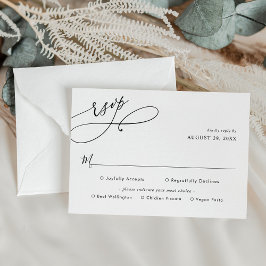 Rsvp de Casamento de Script Elegante com Cartão de