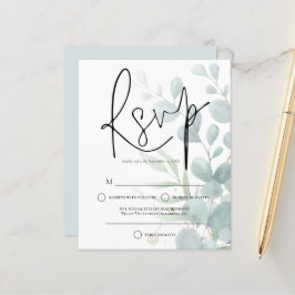 RSVP de Casamento de Script Elegante Eucalyptus El