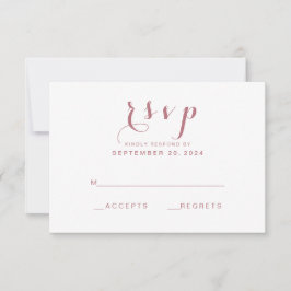 RSVP de Casamento de Script Elegante Simples e ros