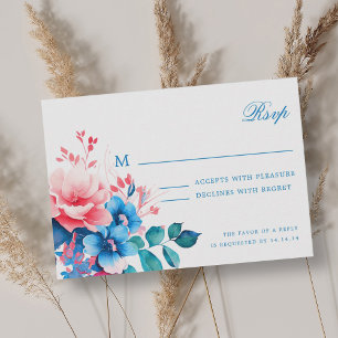 RSVP de Casamento de Script Floral Romântico Elega