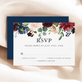 RSVP de Casamento de Script Floral Rustic