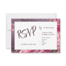 RSVP de Casamento de Script Manuscrito Simples Ros