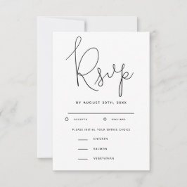 RSVP de Casamento de Script Moderno com a Escolha 