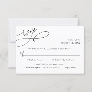 Rsvp de Casamento de Script Simples com Cartão de 