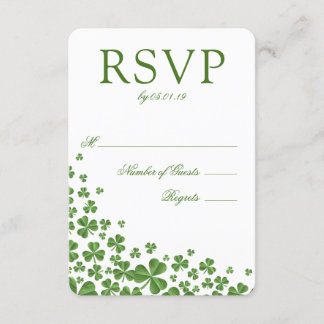 RSVP de Casamento de Shamrock Verde Irlandês