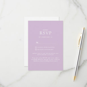 RSVP de Casamento de Site de Lavanda Simples