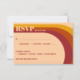 RSVP de Casamento de Stripe de Arch Curvo Retroati