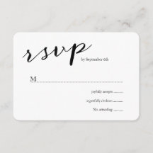 RSVP de Casamento de Stripes Negras Elegantes
