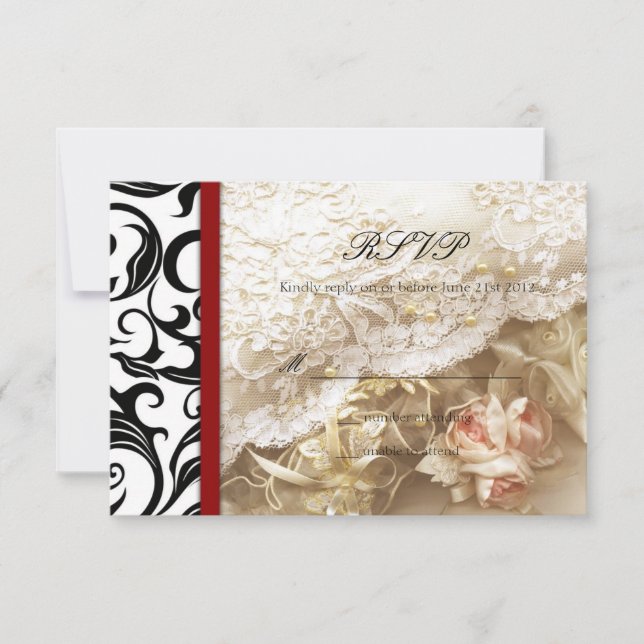 RSVP de Casamento de Swirl da Burgundy (Frente)