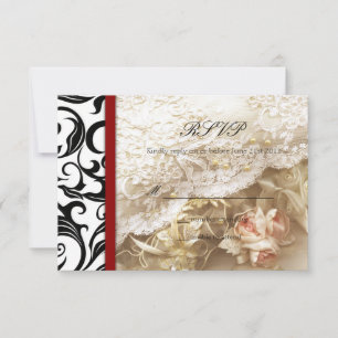 RSVP de Casamento de Swirl da Burgundy