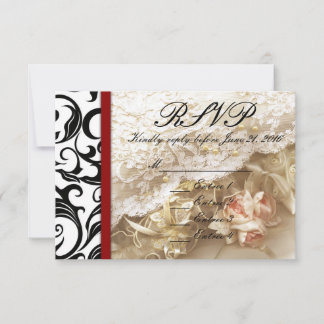 RSVP de Casamento de Swirl da Burgundy