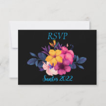 RSVP de Casamento de Tema Tropical Elegante