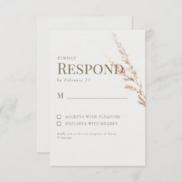 RSVP de Casamento de Texto Boho Dourado
