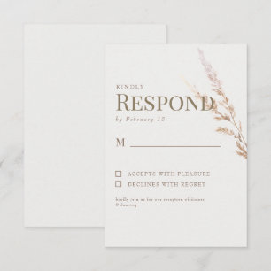 RSVP de Casamento de Texto Boho Dourado