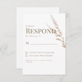 RSVP de Casamento de Texto Boho Dourado Branco