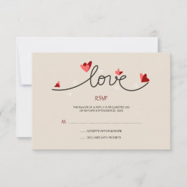 RSVP de Casamento de Texto Elegante Simples no Amo