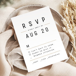 RSVP de Casamento de Tipografia Simples Moderna